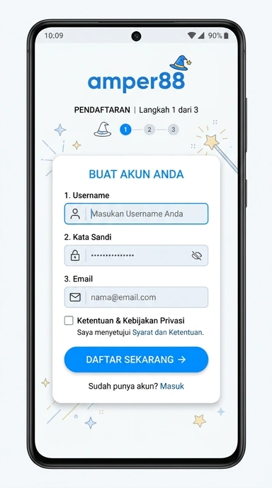 Cara Registrasi Akun ampe88 untuk Pengguna Android