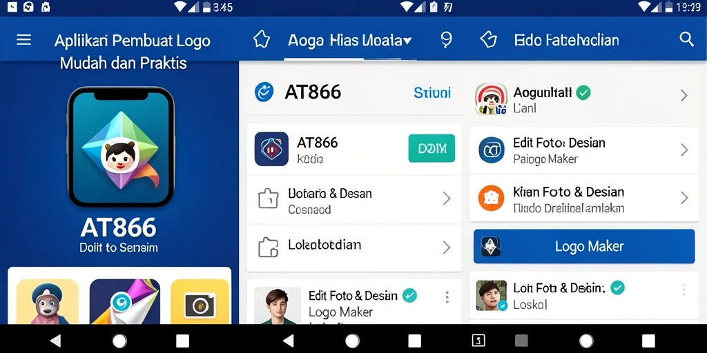 Tampilan antarmuka AT866 untuk pembuatan logo yang ramah pengguna.