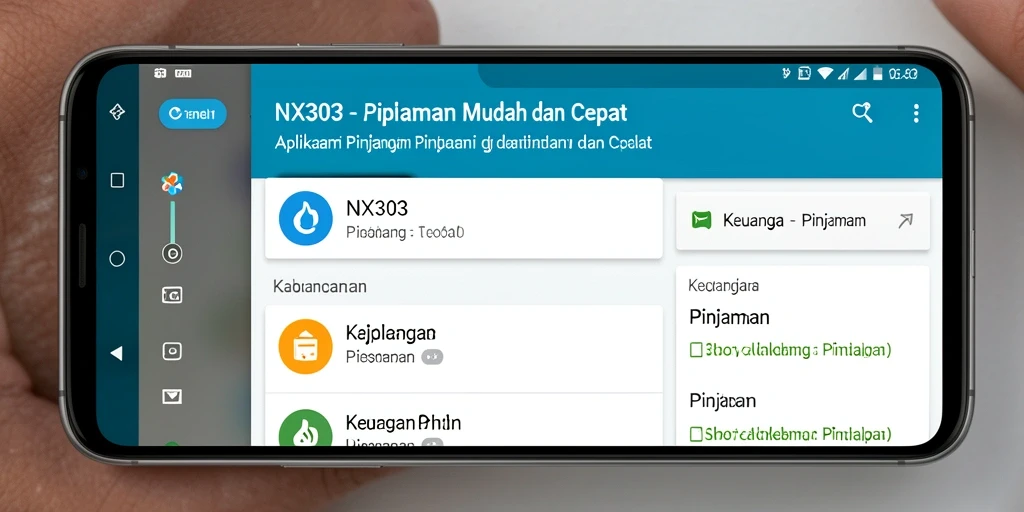 Tampilan antarmuka aplikasi NX303 yang sederhana dan mudah digunakan.