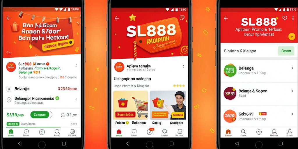 Antarmuka aplikasi SL888 menampilkan kupon promo menarik dan mudah diakses.