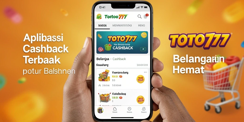Antarmuka pengguna TOTO777 dengan berbagai penawaran cashback.
