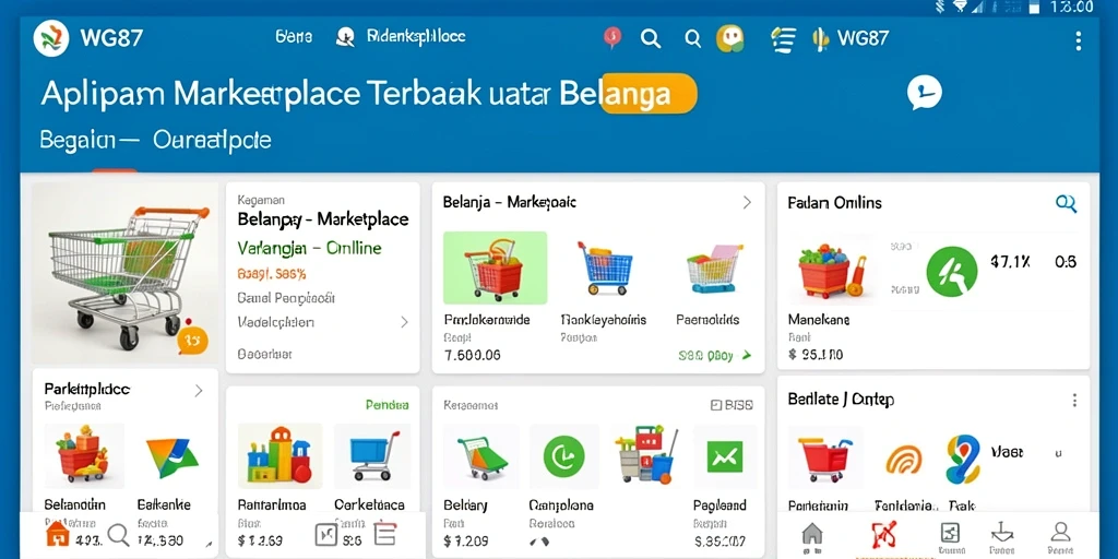 Tampilan antarmuka pengguna WG87 yang menarik dan intuitif untuk belanja.